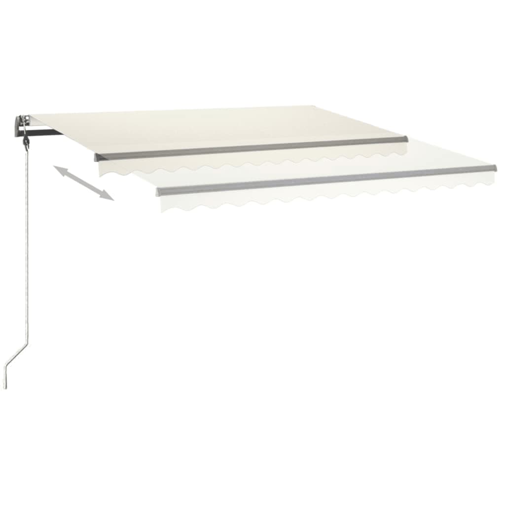 Markise Manuell Einziehbar mit LED 450x300 cm Creme