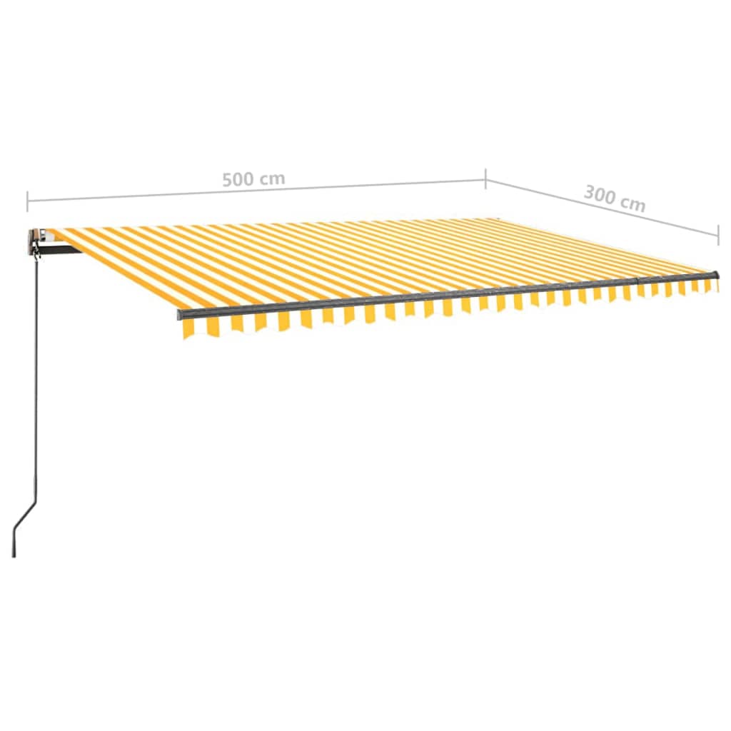 Standmarkise Manuell Einziehbar 500x300 cm Gelb/Weiß