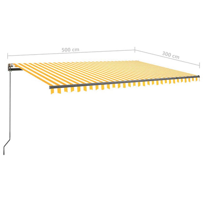 Standmarkise Manuell Einziehbar 500x300 cm Gelb/Weiß