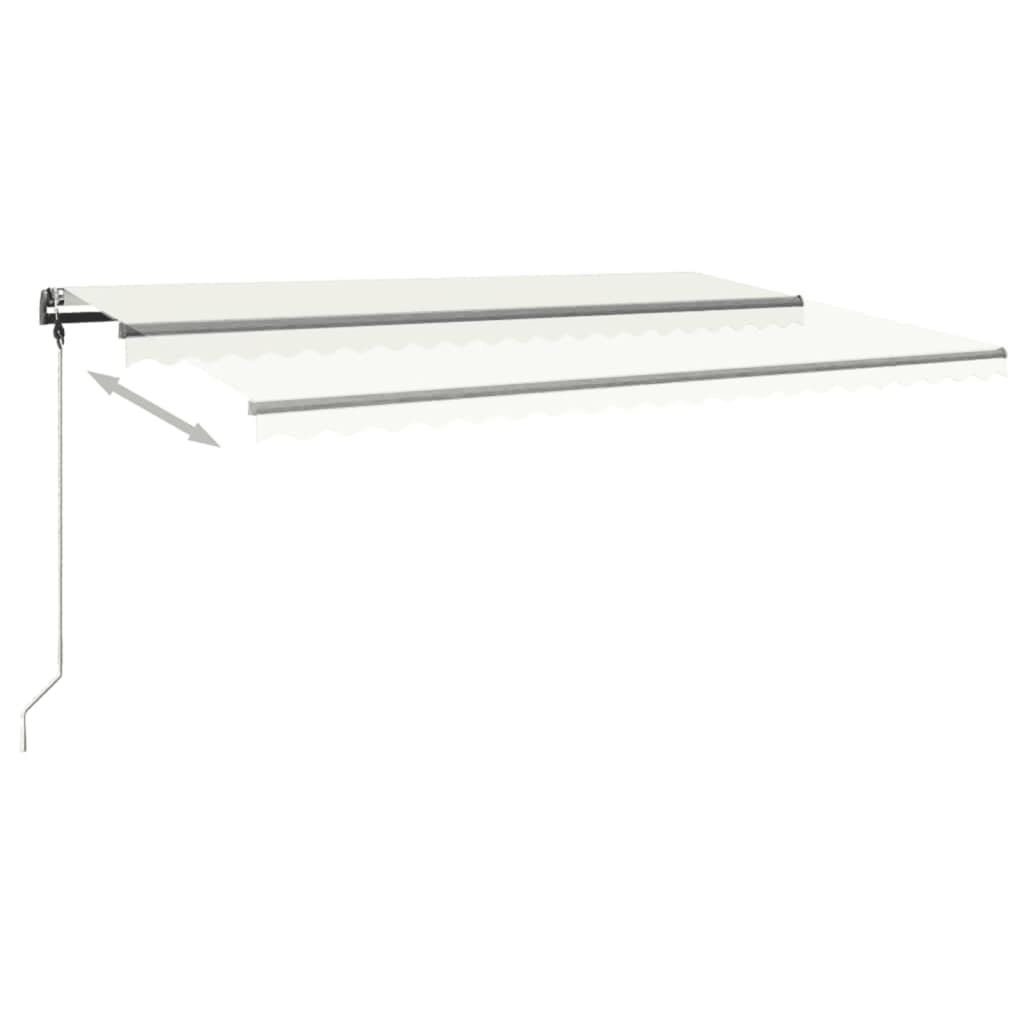 Markise Manuell Einziehbar mit LED 500x300 cm Creme