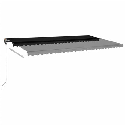 Markise Manuell Einziehbar mit LED 600x300 cm Anthrazit