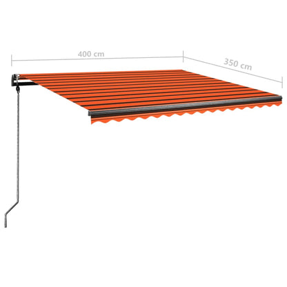 Standmarkise Manuell Einziehbar 400x350 cm Orange/Braun