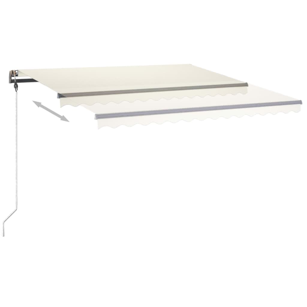 Markise Manuell Einziehbar mit LED 400x350 cm Creme