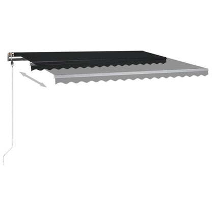 Markise Manuell Einziehbar mit LED 400x350 cm Anthrazit