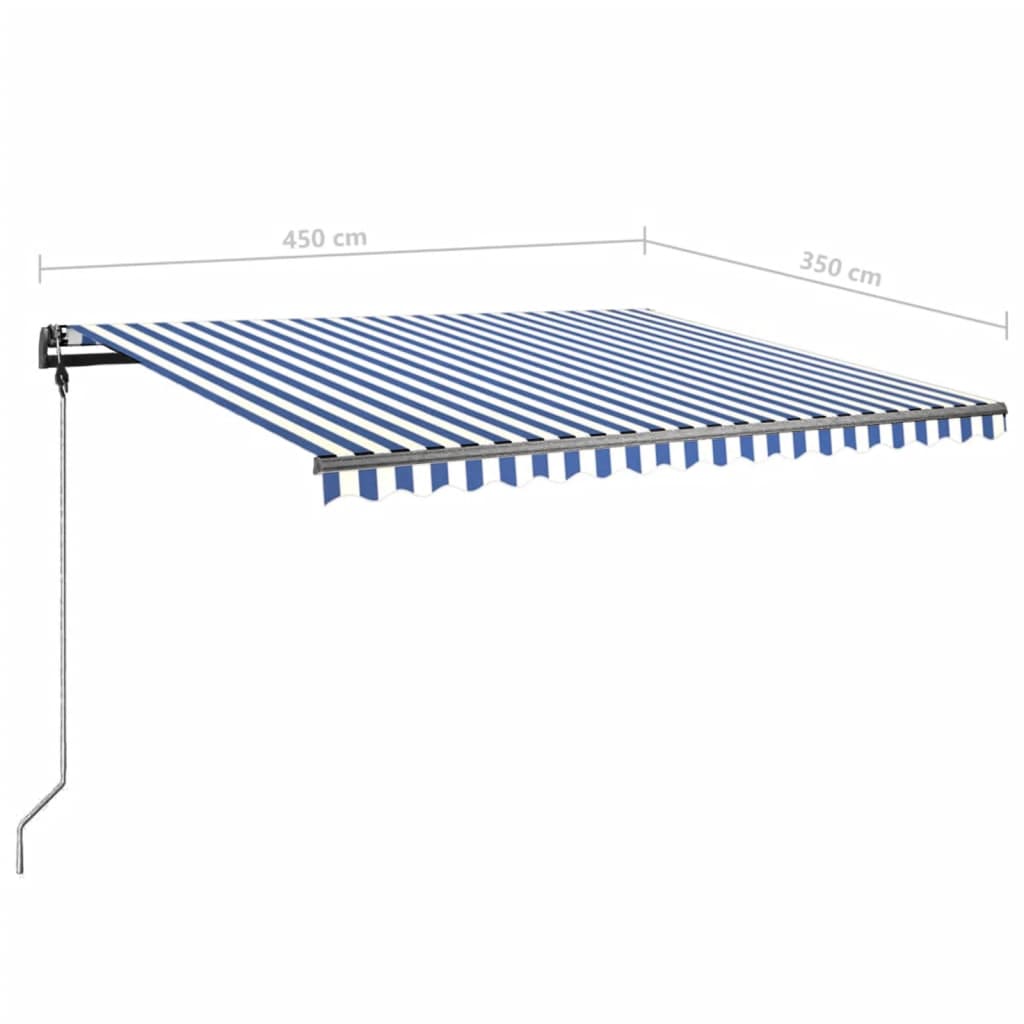 Standmarkise Einziehbar Handbetrieben 450x350 cm Blau/Weiß