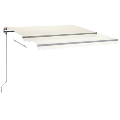 Markise Manuell Einziehbar mit LED 450x350 cm Creme