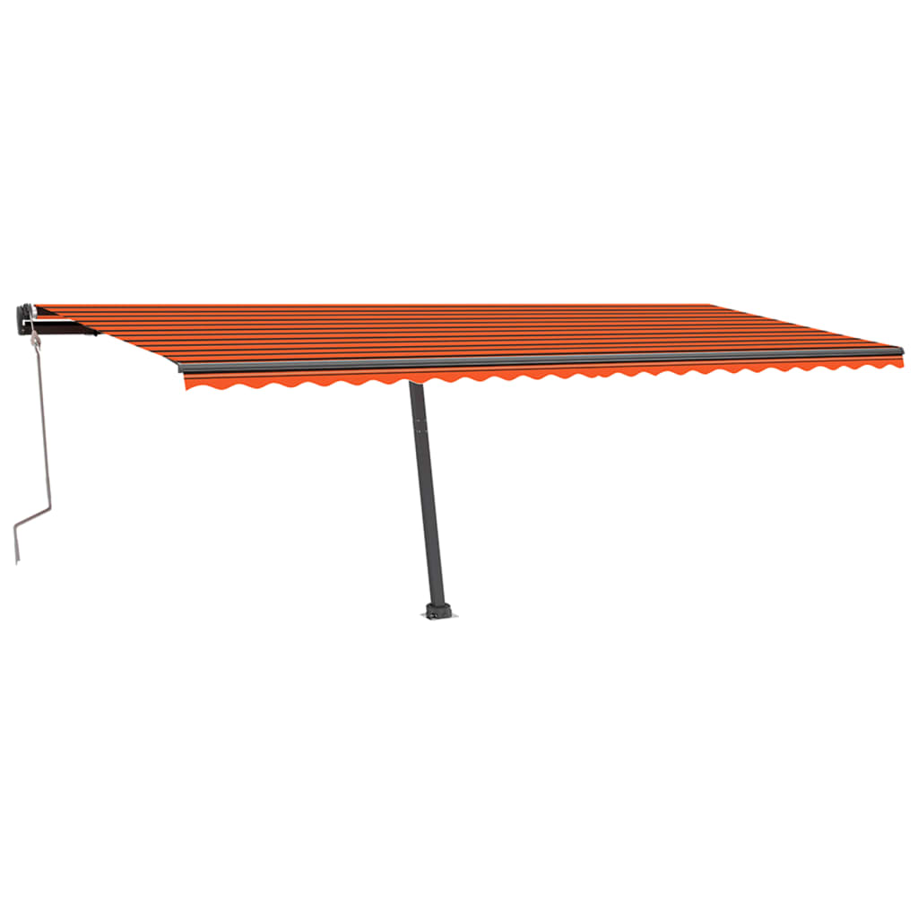 Standmarkise Manuell Einziehbar 600x350 cm Orange/Braun