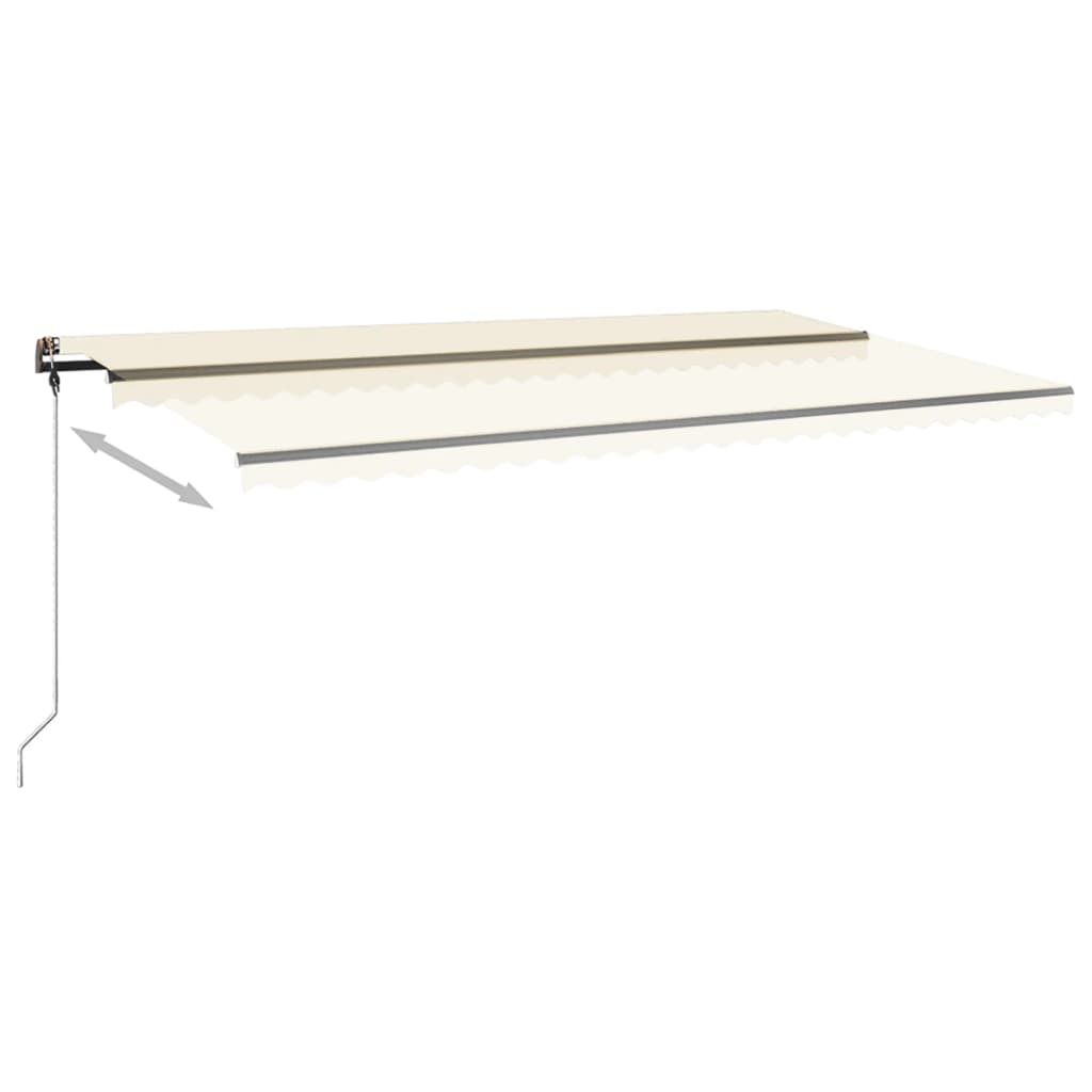 Markise Manuell Einziehbar mit LED 600x350 cm Creme