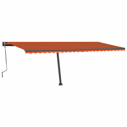 Markise Manuell Einziehbar mit LED 600x350 cm Orange Braun