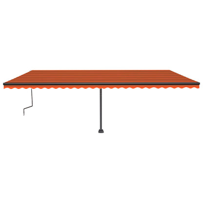 Markise Manuell Einziehbar mit LED 600x350 cm Orange Braun