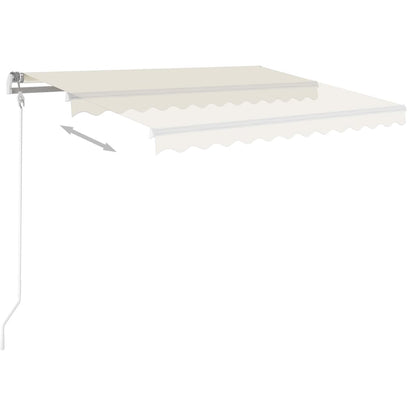 Markise Manuell Einziehbar mit Pfosten 3x2,5 m Creme