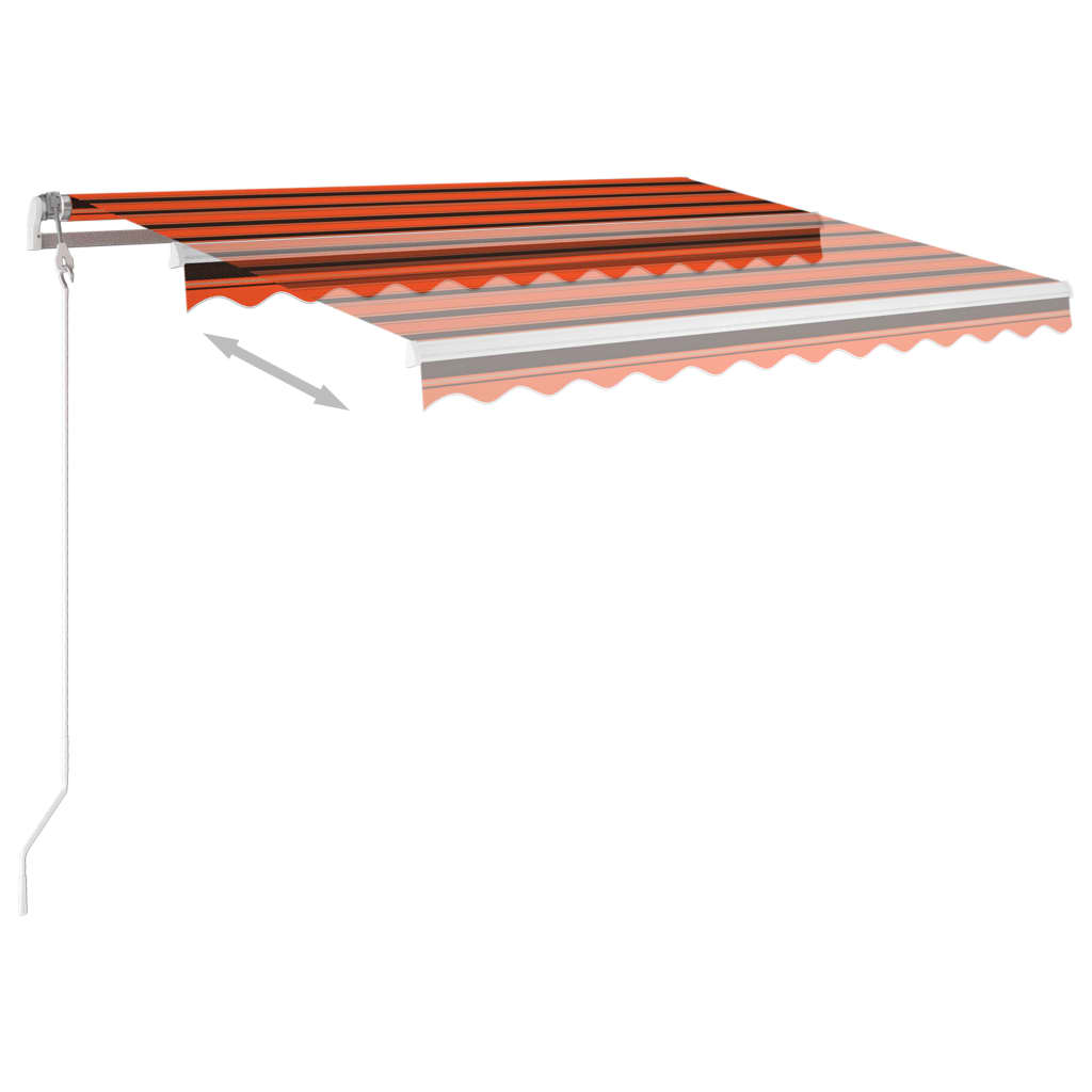 Markise Manuell Einziehbar mit Pfosten 3x2,5 m Orange & Braun