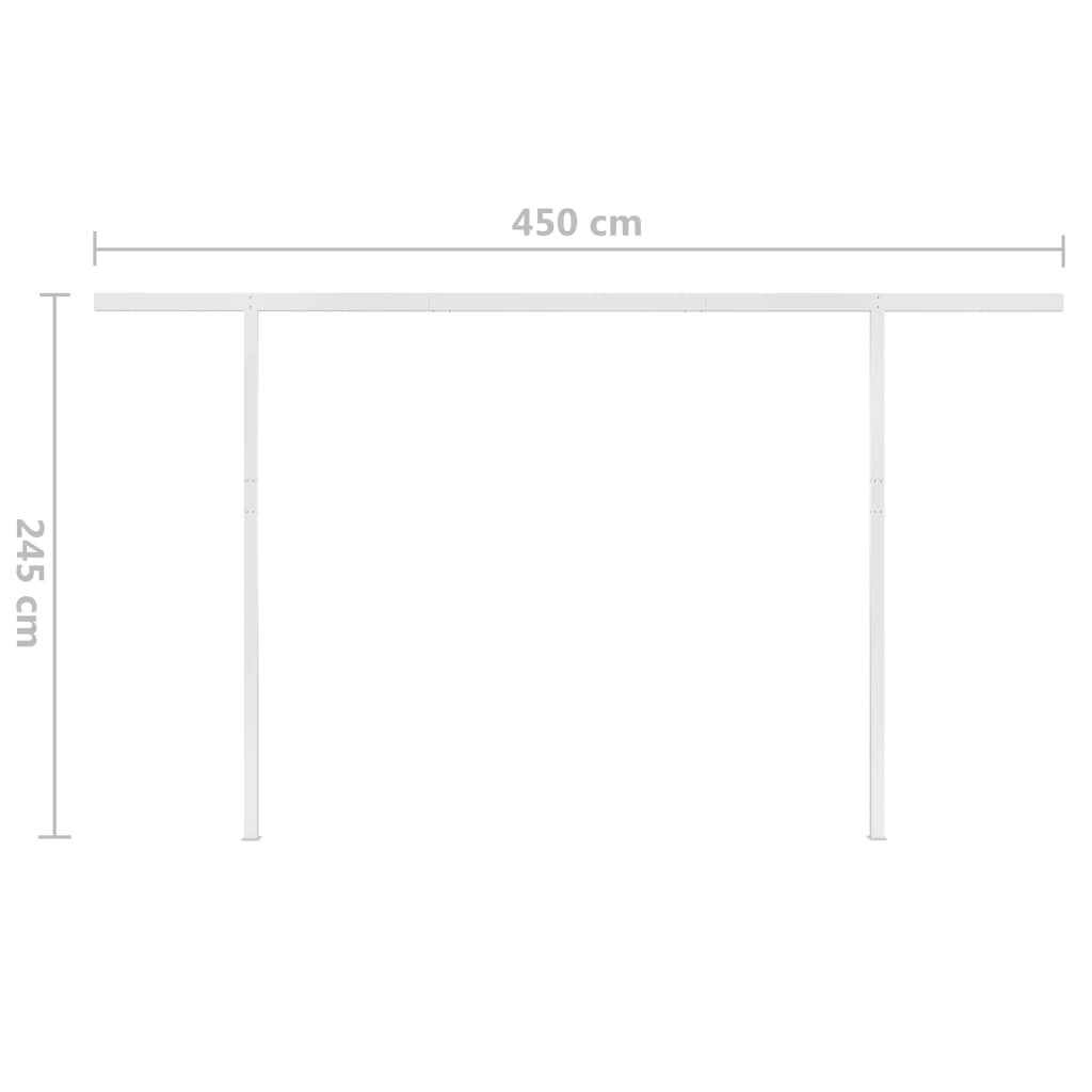 Markise Manuell Einziehbar mit LED 4x3 m Blau Weiß