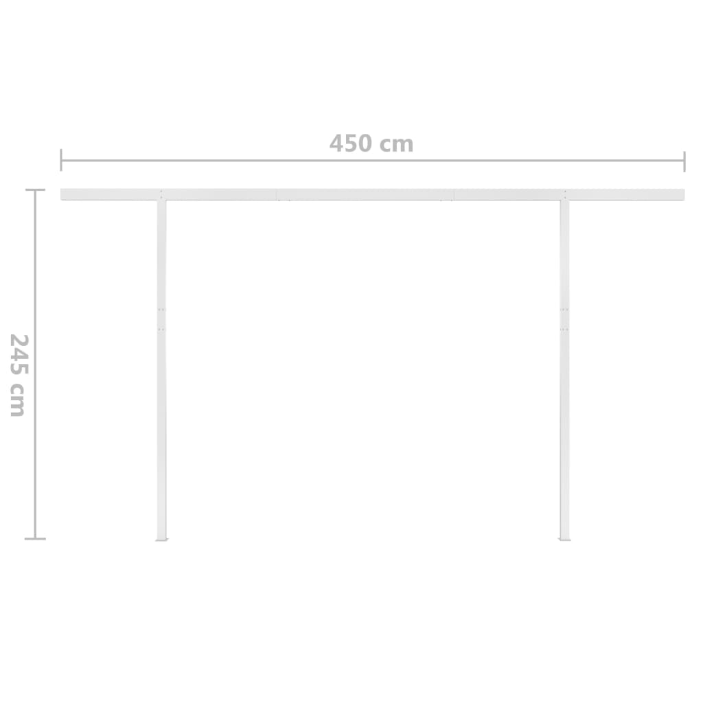 Markise Manuell Einziehbar mit LED 4x3 m Gelb und Weiß