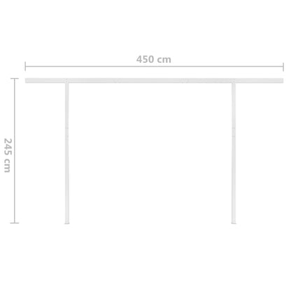 Markise Manuell Einziehbar mit LED 4x3 m Gelb und Weiß