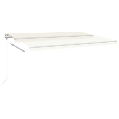 Markise Manuell Einziehbar mit LED 5x3 m Creme