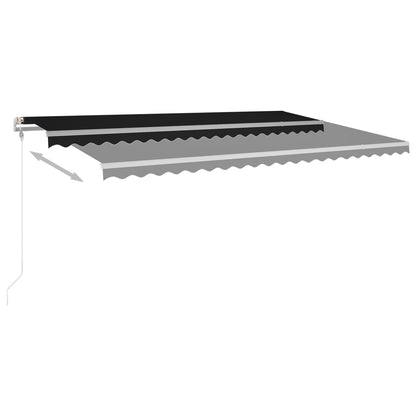 Markise Manuell Einziehbar mit LED 5x3 m Anthrazit