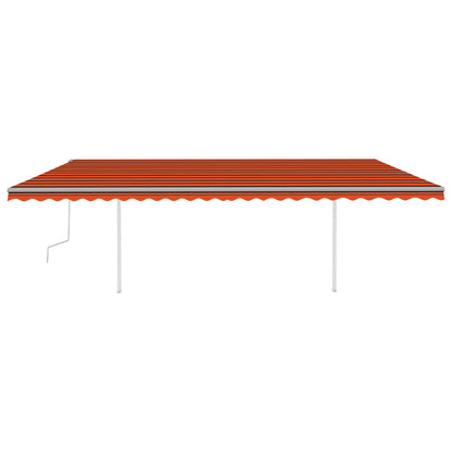 Gelenkarmmarkise Einziehbar mit Pfosten 6x3 m Orange und Braun