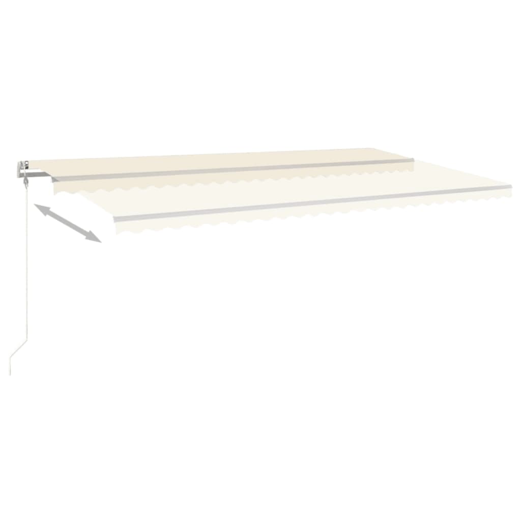 Markise Manuell Einziehbar mit LED 6x3 m Creme