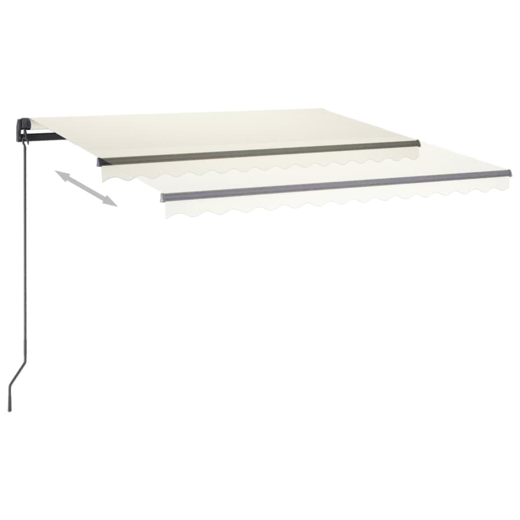 Markise Manuell Einziehbar mit LED 3x2,5 m Creme