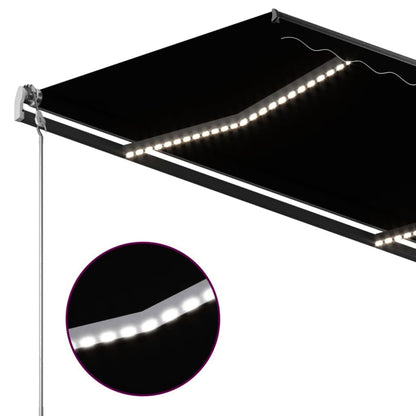 Markise Manuell Einziehbar mit LED 3x2,5 m Anthrazit