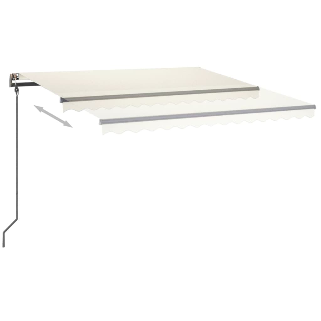 Markise Manuell Einziehbar mit LED 4,5x3 m Creme