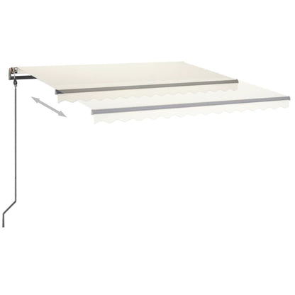 Markise Manuell Einziehbar mit LED 4,5x3 m Creme