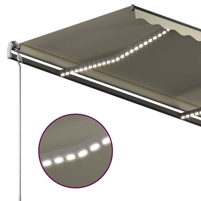 Markise Manuell Einziehbar mit LED 4,5x3 m Creme