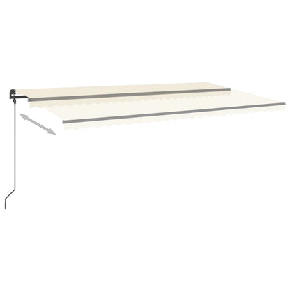 Markise Manuell Einziehbar mit LED 6x3 m Creme