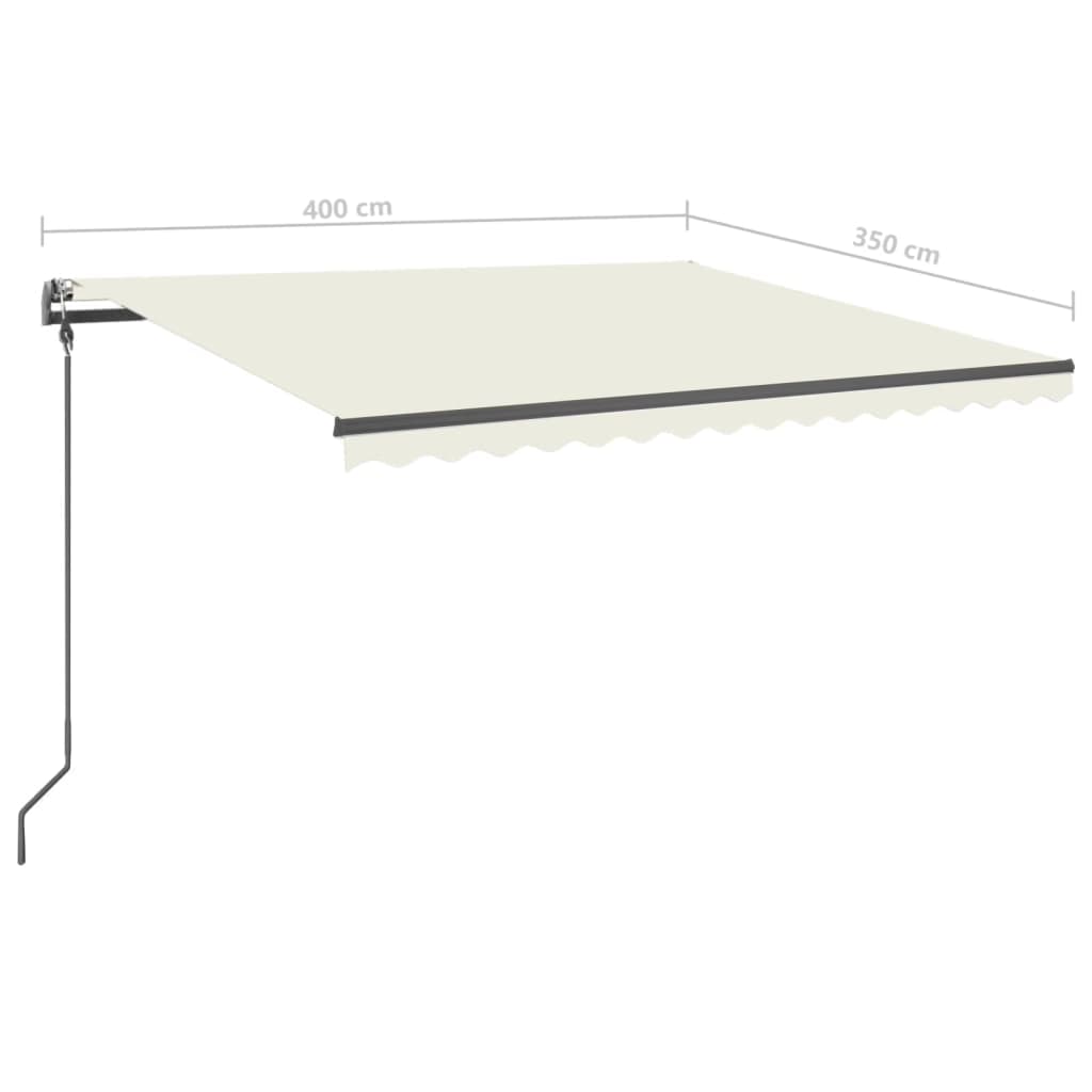 Markise Manuell Einziehbar mit LED 4x3,5 m Creme