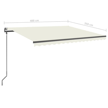 Markise Manuell Einziehbar mit LED 4x3,5 m Creme