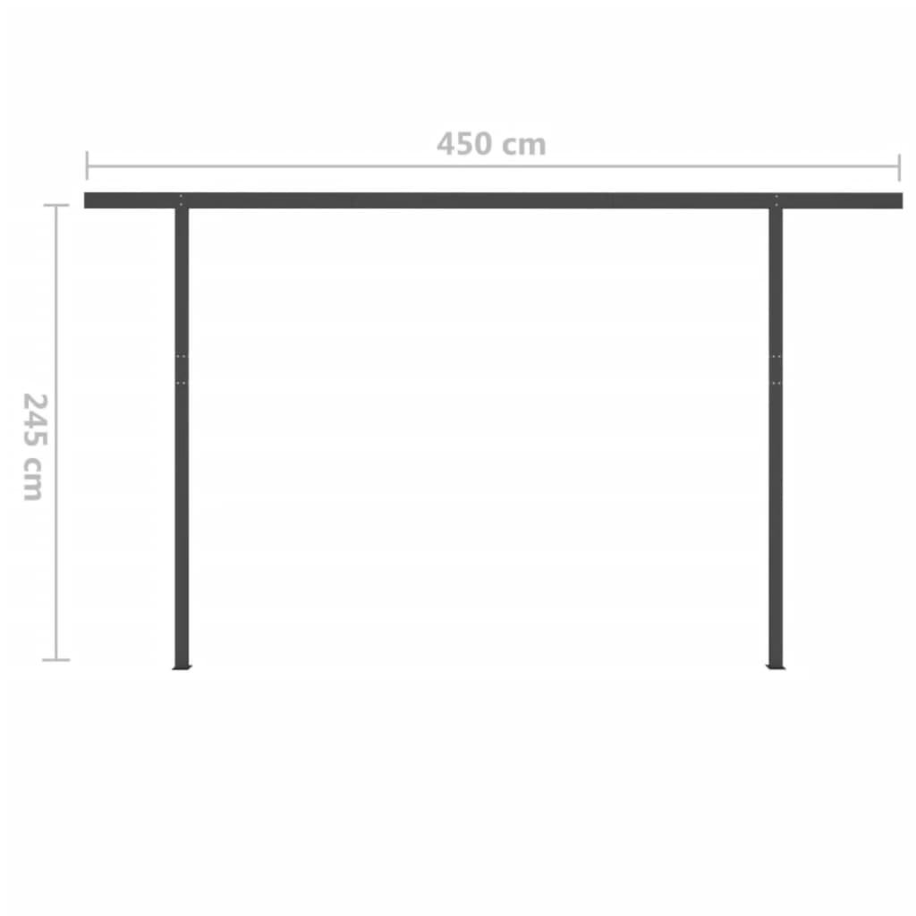 Markise Manuell Einziehbar mit LED 4x3,5 m Anthrazit