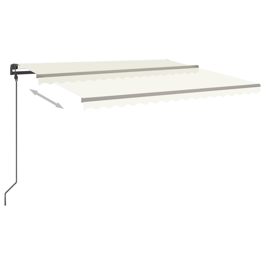 Markise Manuell Einziehbar mit LED 4,5x3,5 m Creme