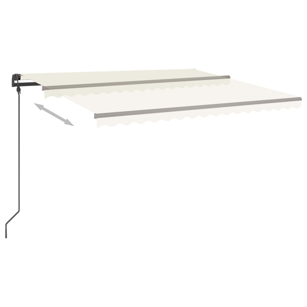 Markise Manuell Einziehbar mit LED 5x3,5 m Creme