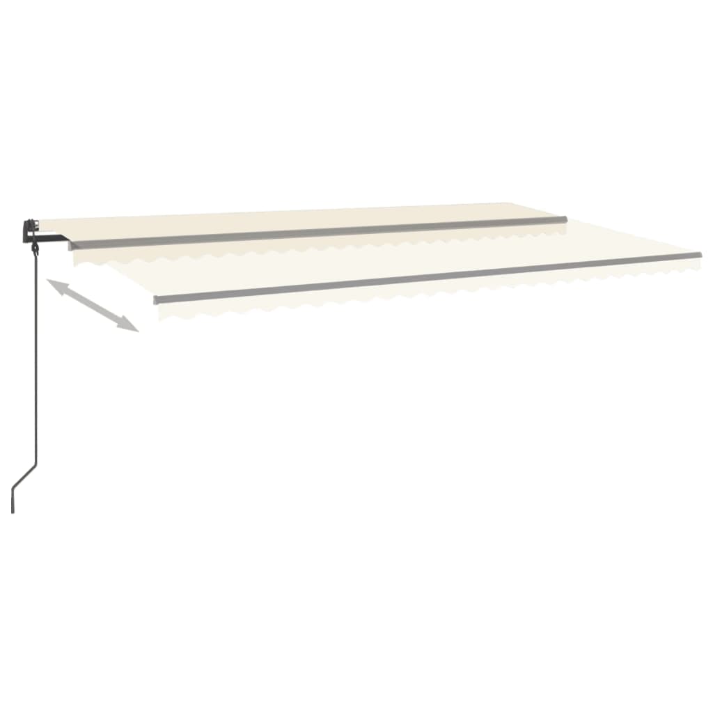 Markise Manuell Einziehbar mit LED 6x3,5 m Creme