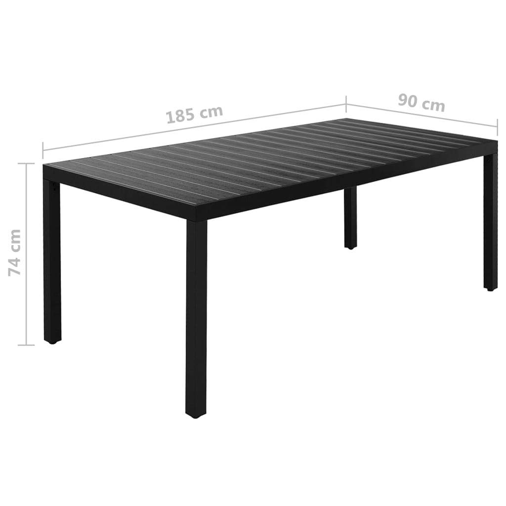 9-tlg. Garten-Essgruppe Aluminium Schwarz