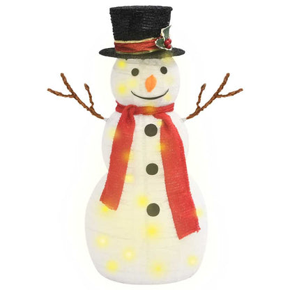 LED-Schneemann Weihnachtsfigur Luxus-Stoff 60 cm