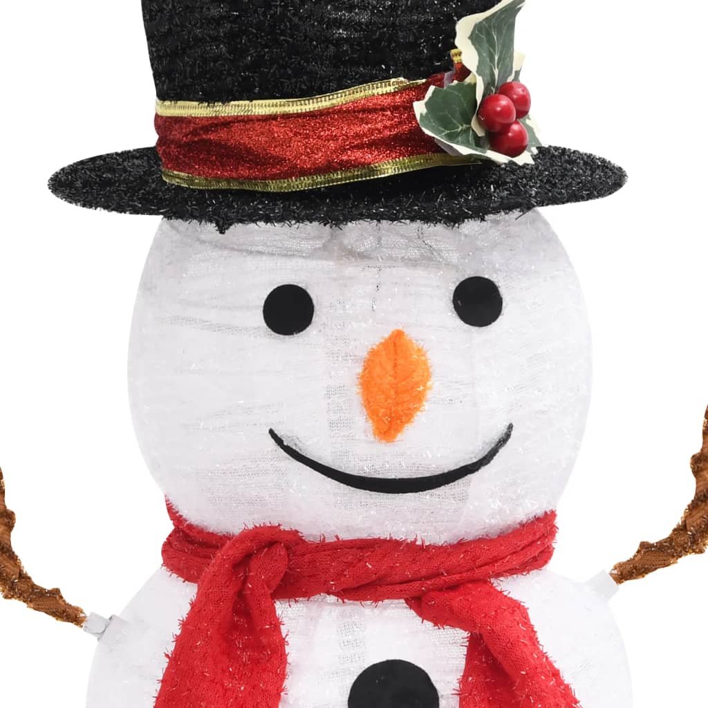 LED-Schneemann Weihnachtsfigur Luxus-Stoff 60 cm