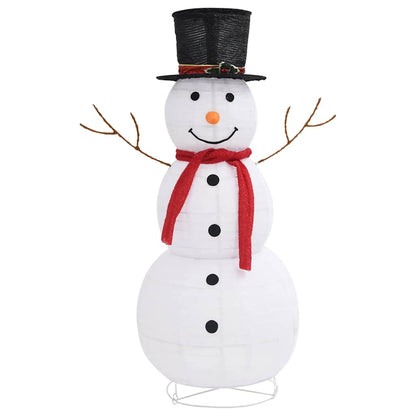 LED-Schneemann Weihnachtsfigur Luxus-Stoff 120 cm