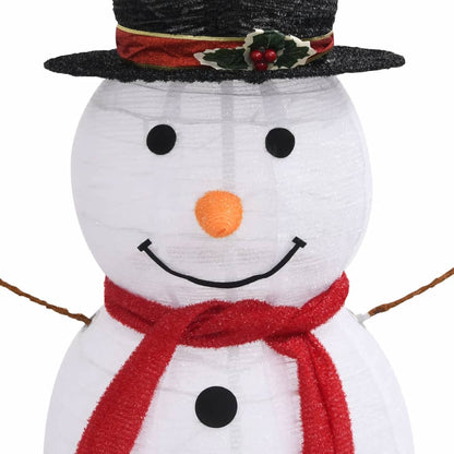 LED-Schneemann Weihnachtsfigur Luxus-Stoff 120 cm