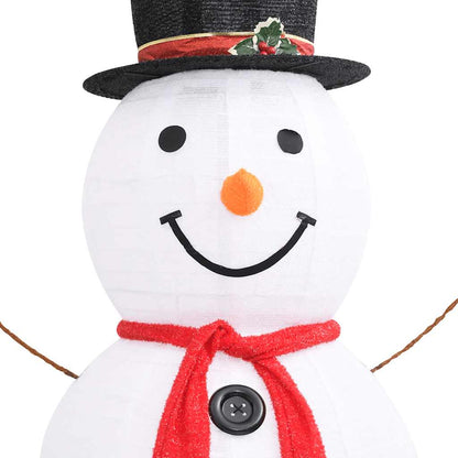 LED-Schneemann Weihnachtsfigur Luxus-Stoff 180 cm