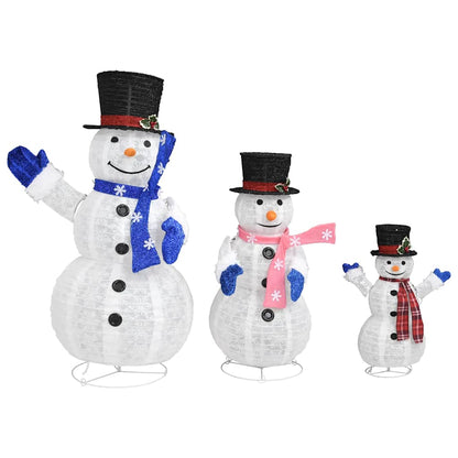 LED-Schneemann Familie Weihnachtsfigur Luxus-Gewebe