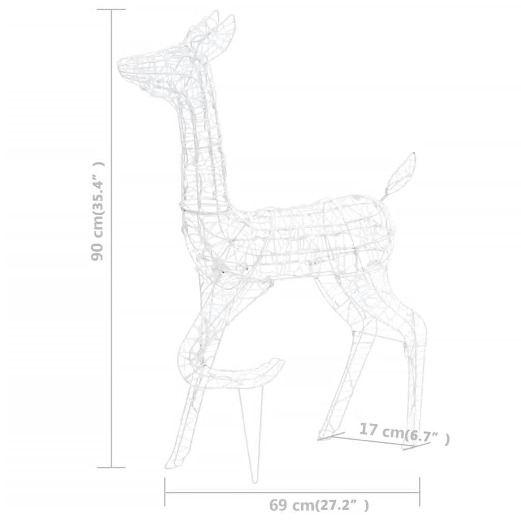 LED-Rentier-Familie Weihnachtsdeko Acryl 160 LED Kaltweiß