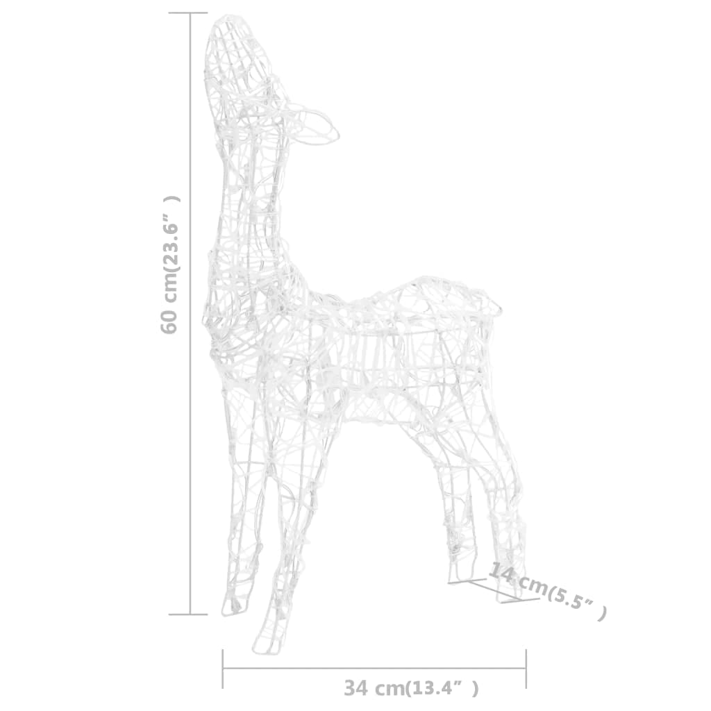 LED-Rentier-Familie Weihnachtsdeko Acryl 160 LED Kaltweiß