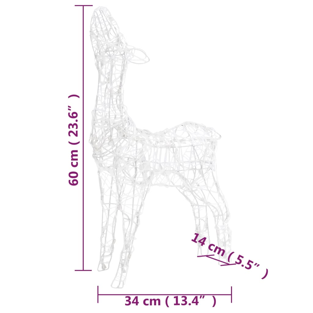 LED-Rentier-Familie Weihnachtsdeko Acryl 160 LED Blau