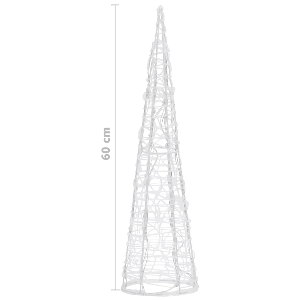 LED-Kegel Acryl Weihnachtsdeko Pyramide Blau 60 cm