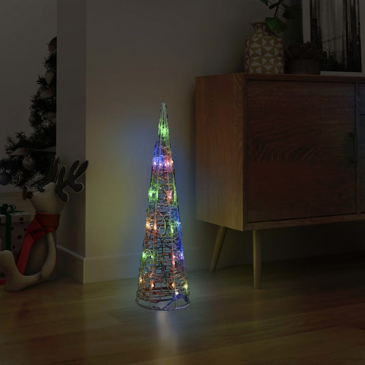 LED-Kegel Acryl Weihnachtsdeko Pyramide Bunt 60 cm