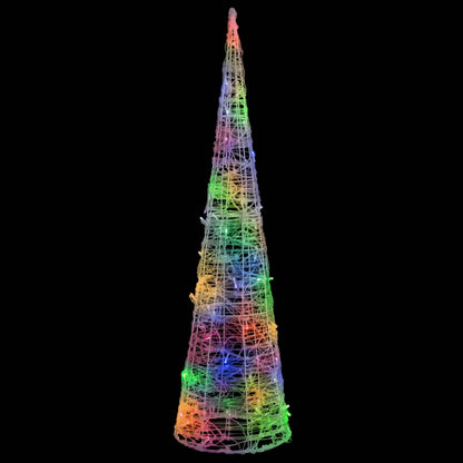 LED-Kegel Acryl Weihnachtsdeko Pyramide Bunt 120 cm