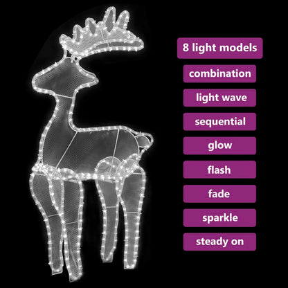 Rentier Weihnachtsdekoration mit Mesh 306 LEDs 60x24x89 cm