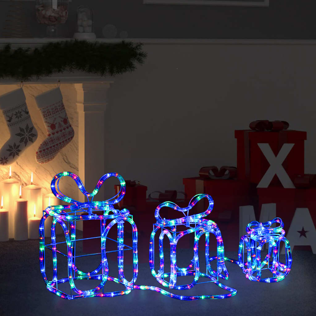 Scatole regalo decorative natalizie con 180 LED, per uso interno/esterno